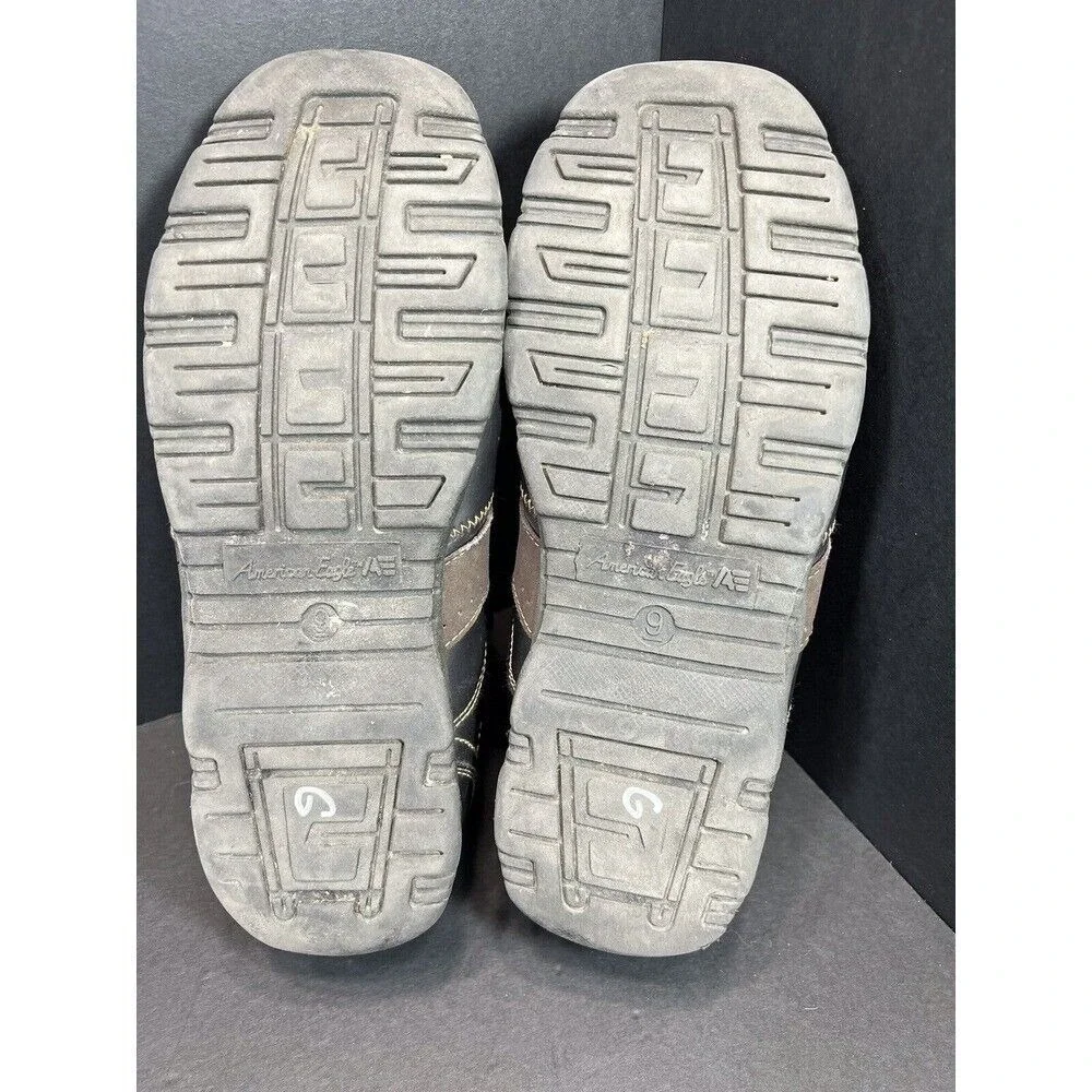 Men's Leather Driving Loafers Black Brown‎ Size 9 American Eagle Casual Comfort
